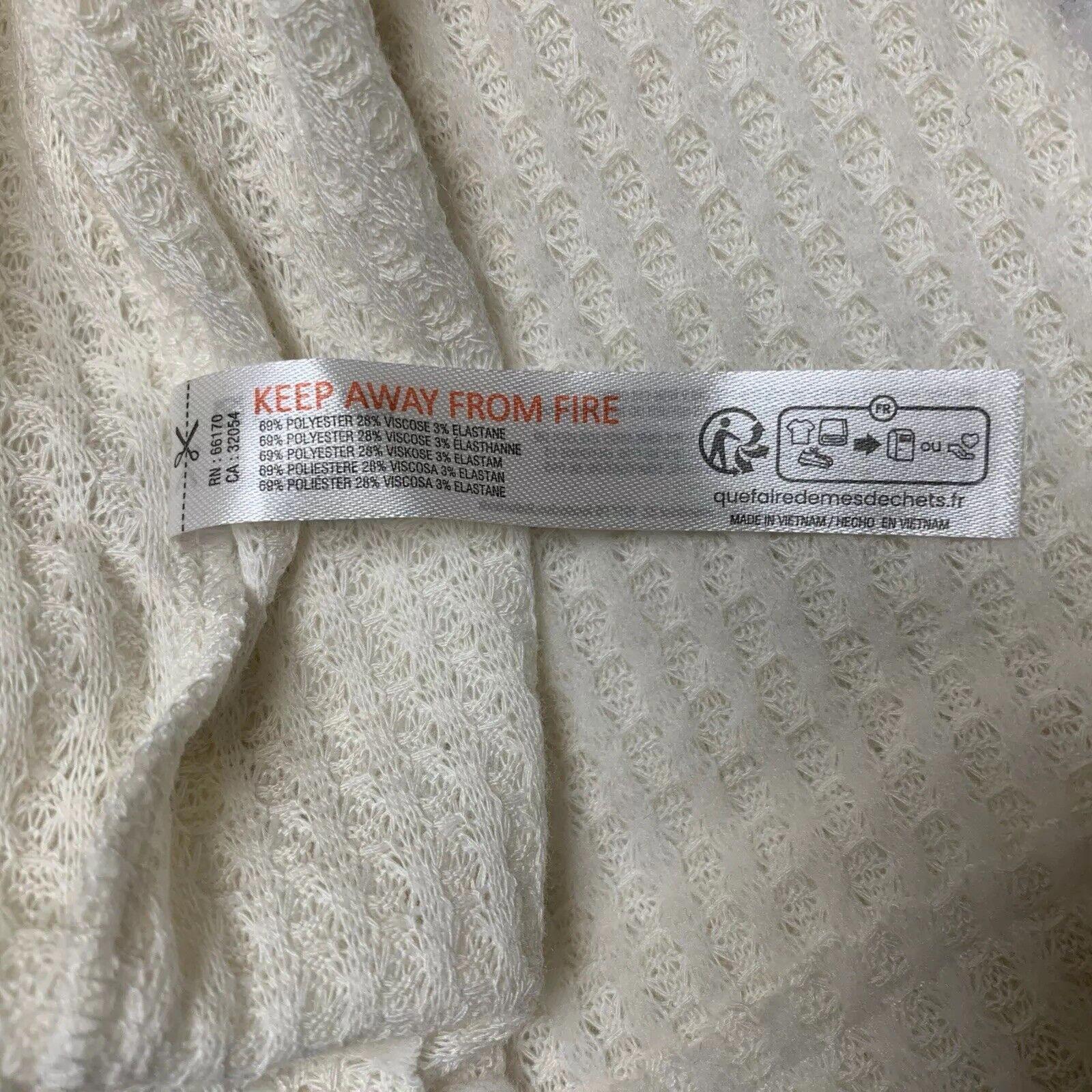 Out From Under UO Women XS  Ivory Oversized Waffle Knit Layering Top Slit