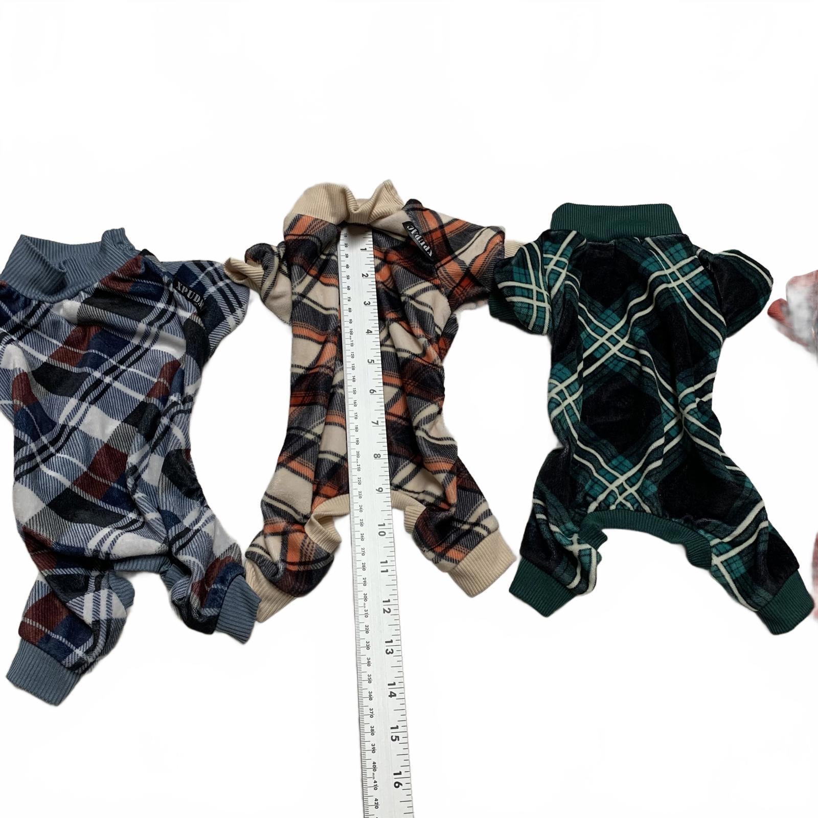 XPUDAC Sz Small Dog Pajamas 4- Pack Jumpsuit  Set Pets