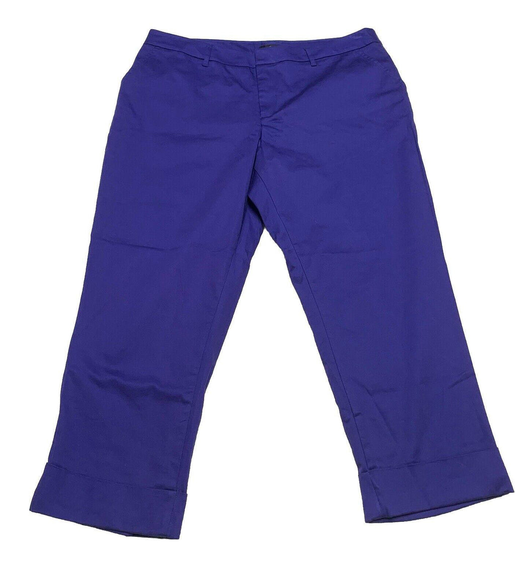 Mossimo Women’s 16 Capri Pants Slacks Purple Cuffed Stretch