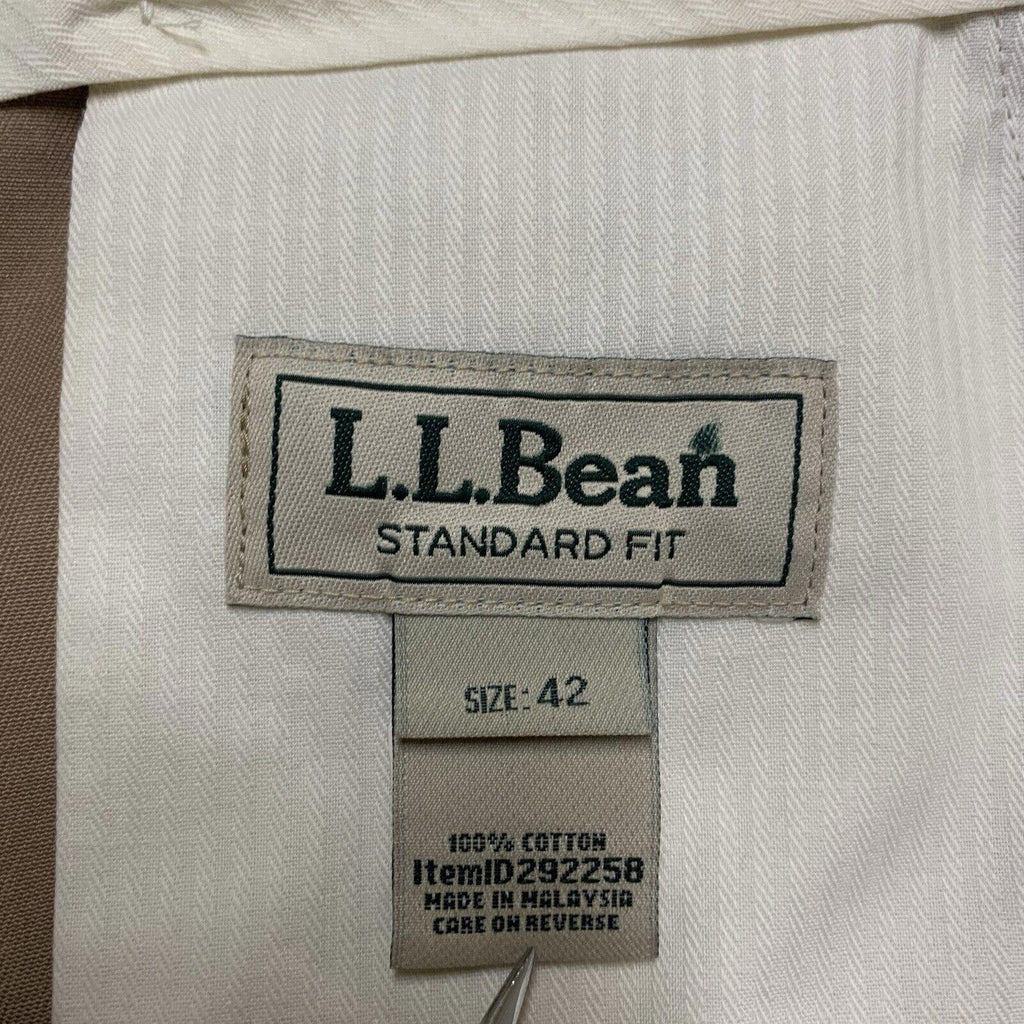 L.L. Bean Dress Slacks Chino Men's Sz 42 Wide Dark Khaki