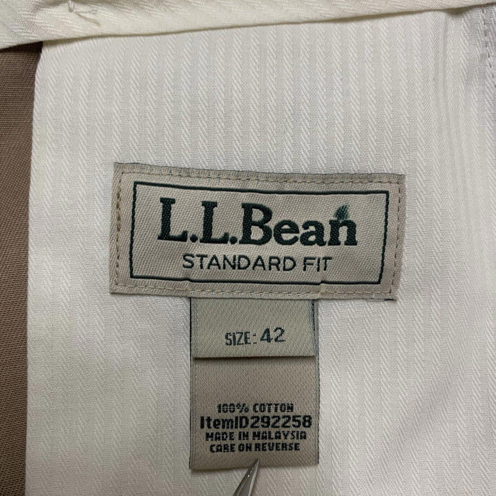 L.L. Bean Dress Slacks Chino Men's Sz 42 Wide Dark Khaki