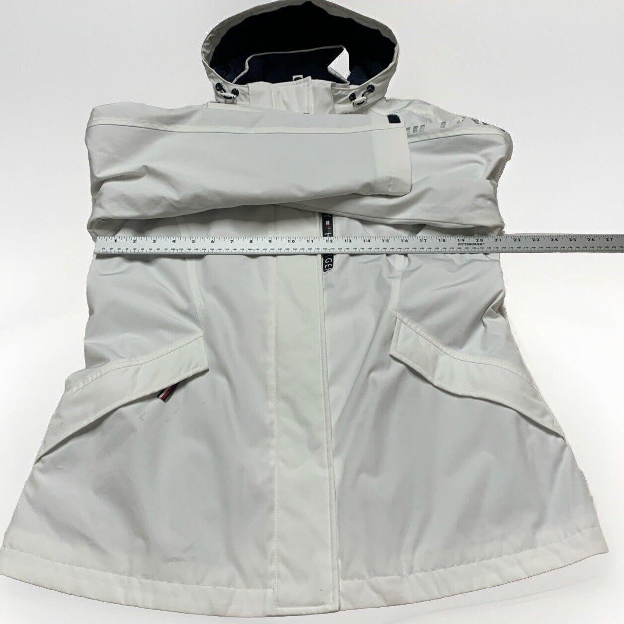 Tommy Hilfiger Women's M White Weather Hood Jacket Rain Coat