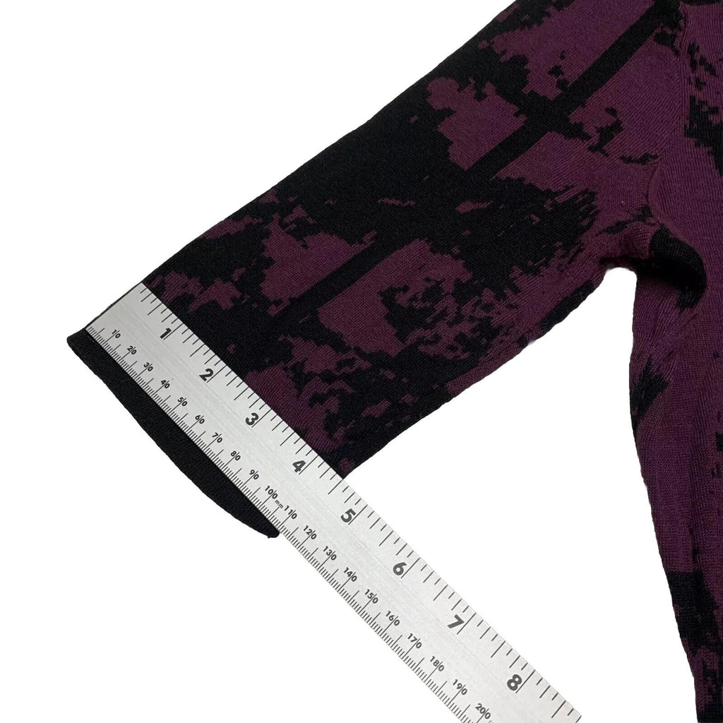 Simply Vera Vera Wang Women’s Size S Purple Black Dress Abstract 3/4 Sleeve Knee