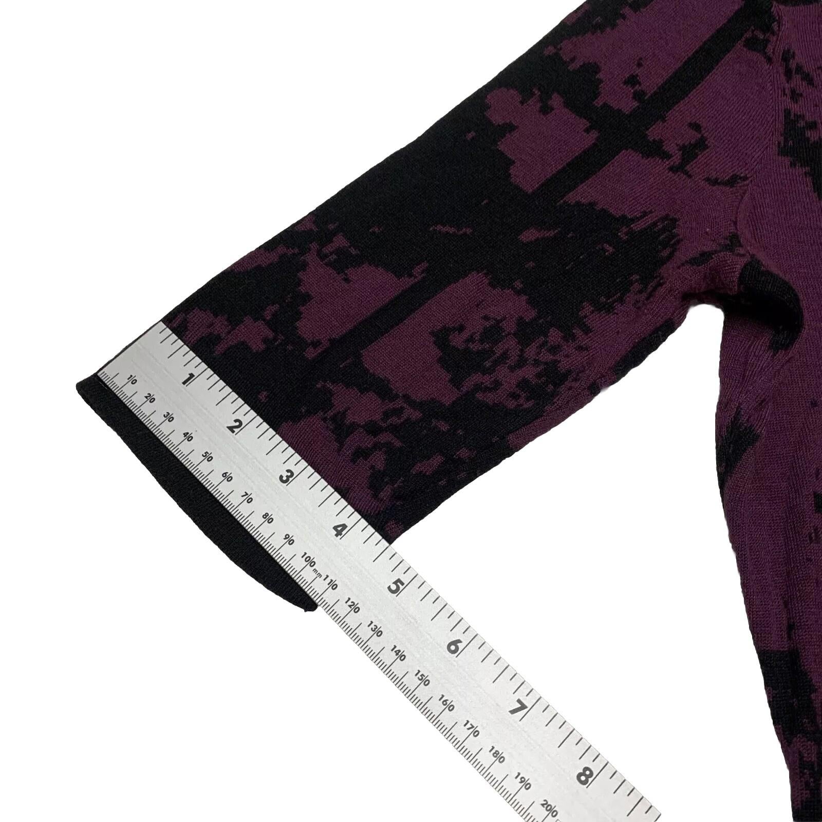 Simply Vera Vera Wang Women’s Size S Purple Black Dress Abstract 3/4 Sleeve Knee