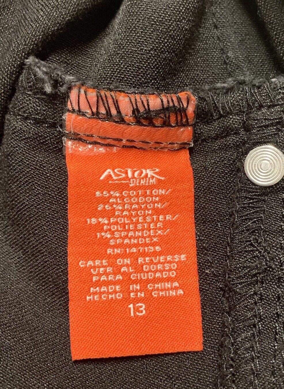 Astor Denim Jeans girls' Size 13 Black Juniors Straight Leg