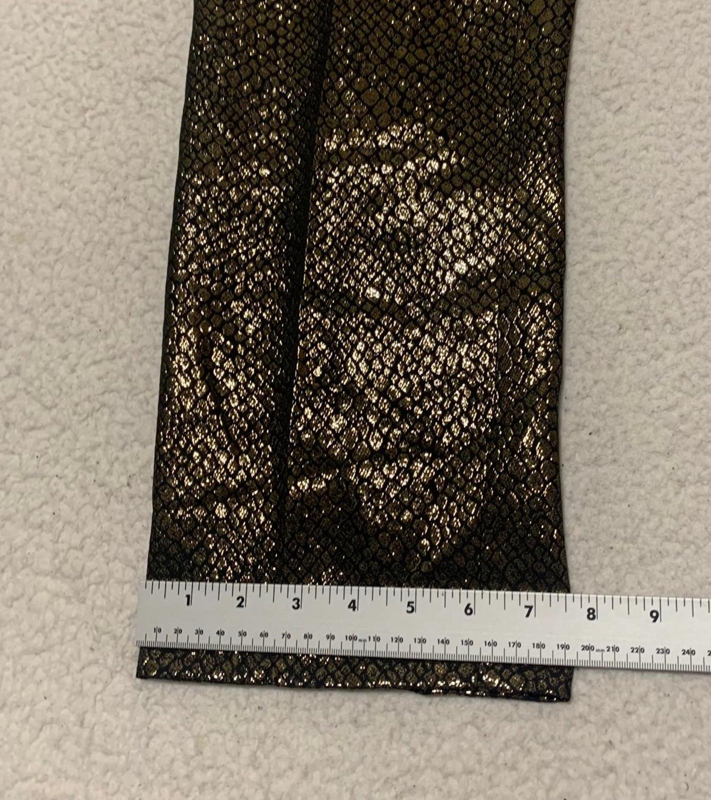 Anne Klein Womens Size 8 Metallic Gold Black Snake Skin Patterned Pants