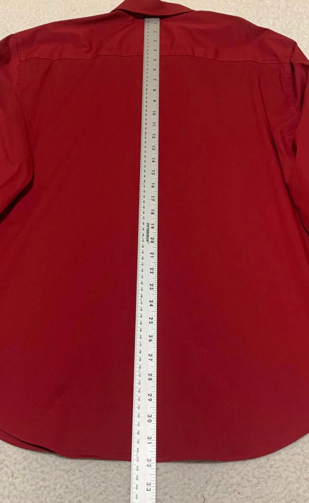 Alfani Men's L 16-16.5 Red Long Sleeve Dress Shirt