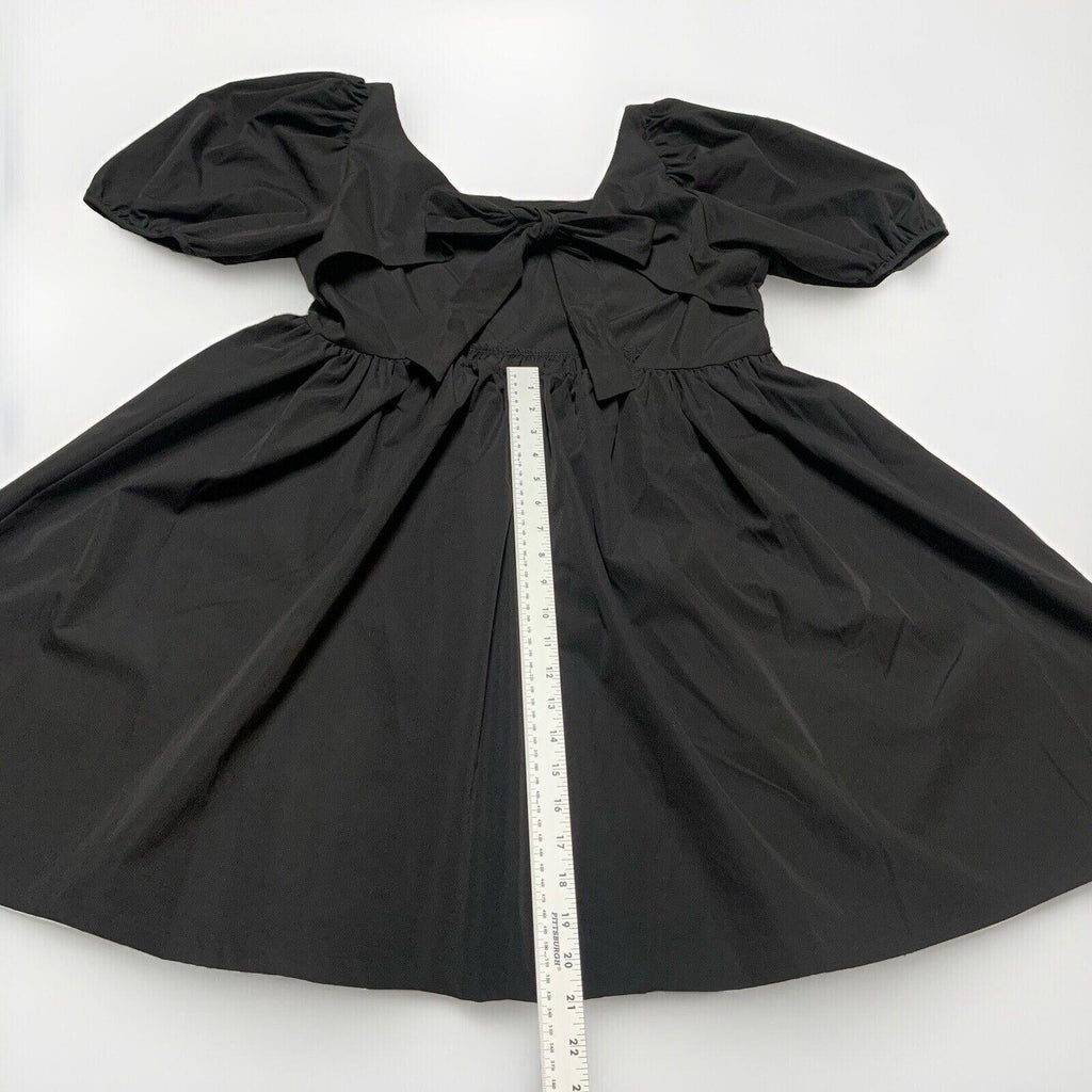 H&M Women’s Size Large Black Sun Dress Puff sleeve Vacation A-Line Cut