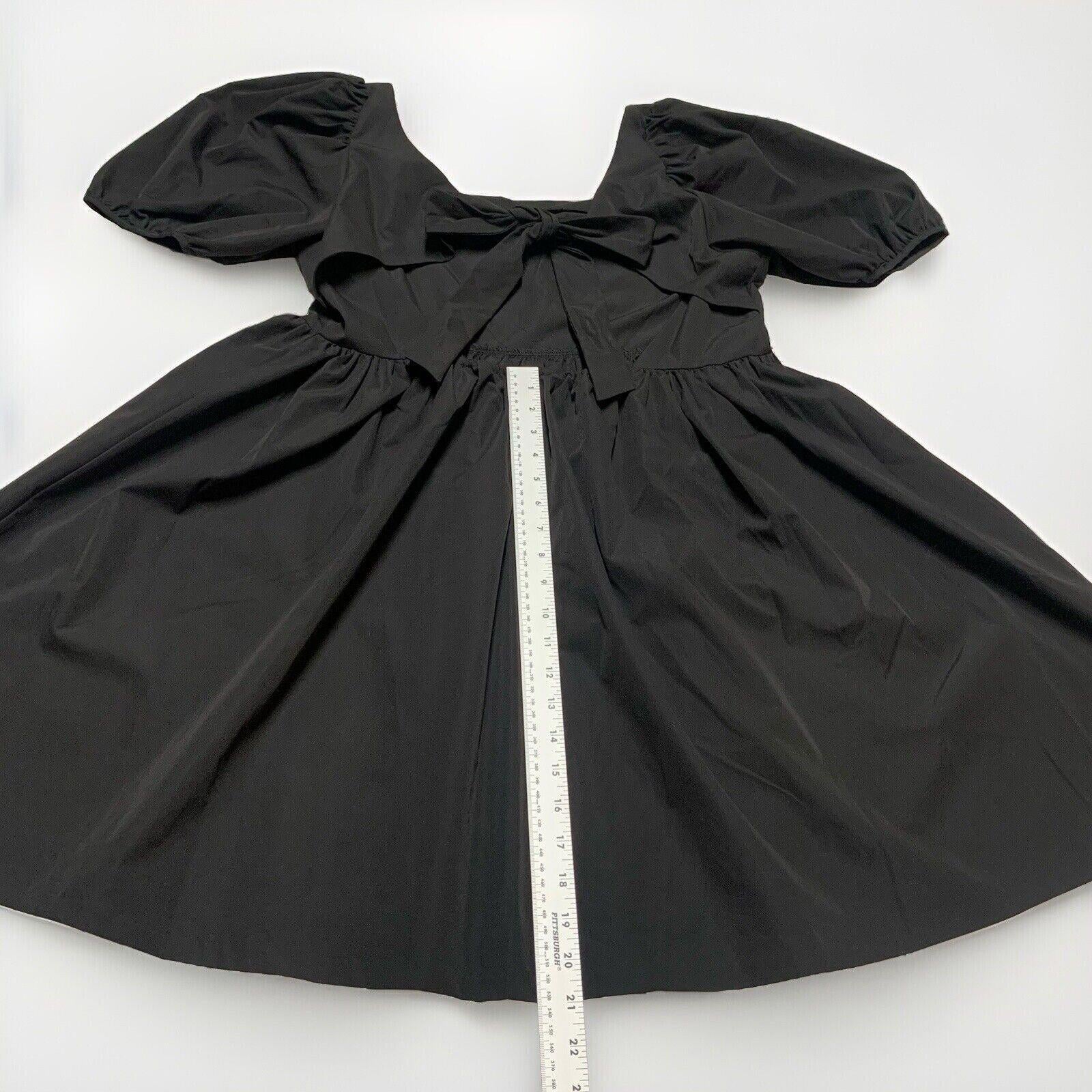 H&M Women’s Size Large Black Sun Dress Puff sleeve Vacation A-Line Cut
