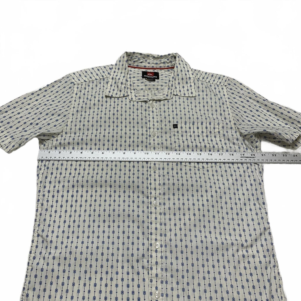 Quiksilver Men's Size Small Off-White Short Sleeve Shirt Casual Short