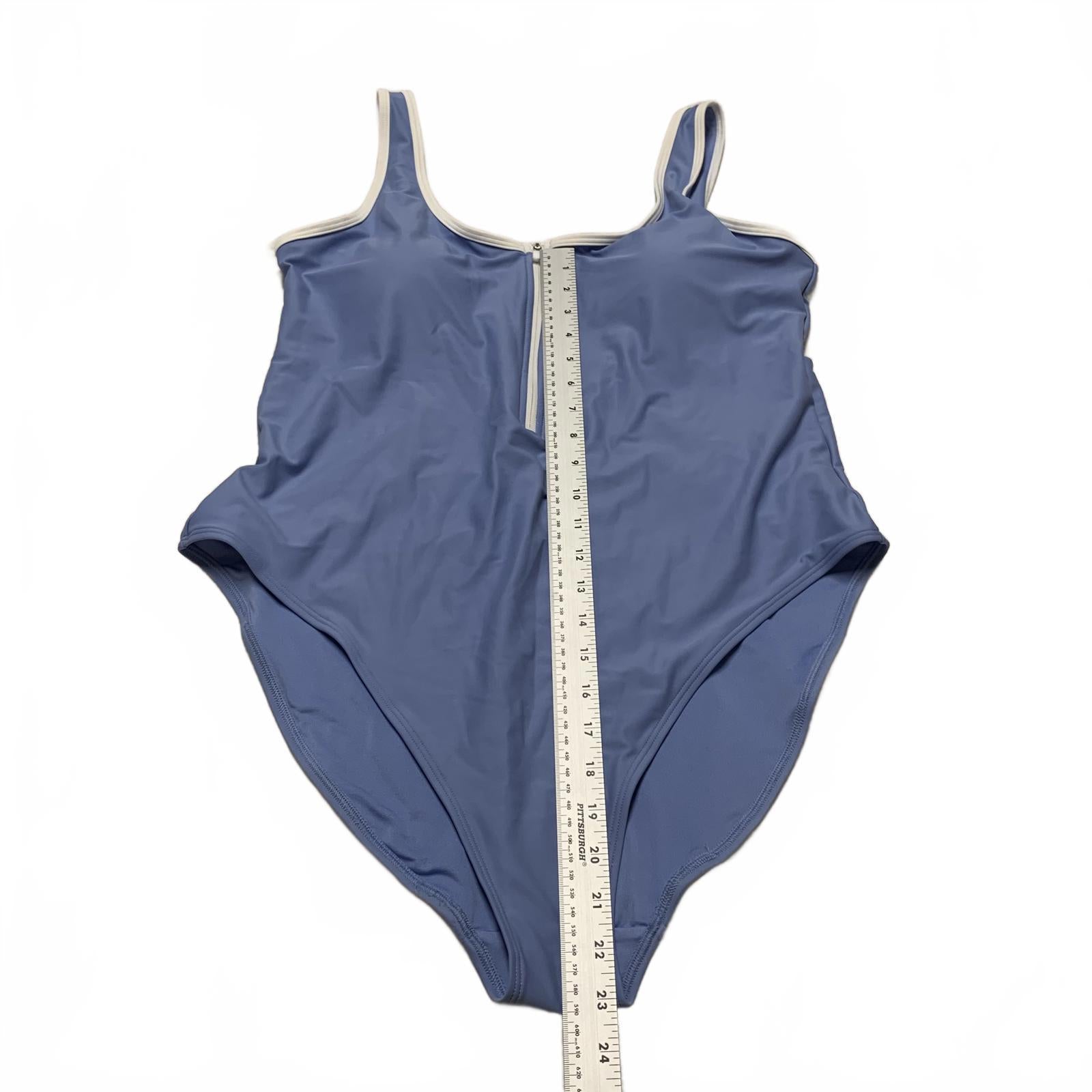 Old Navy Womens XXLarge Blue One-Piece Swimsuit Front Zip