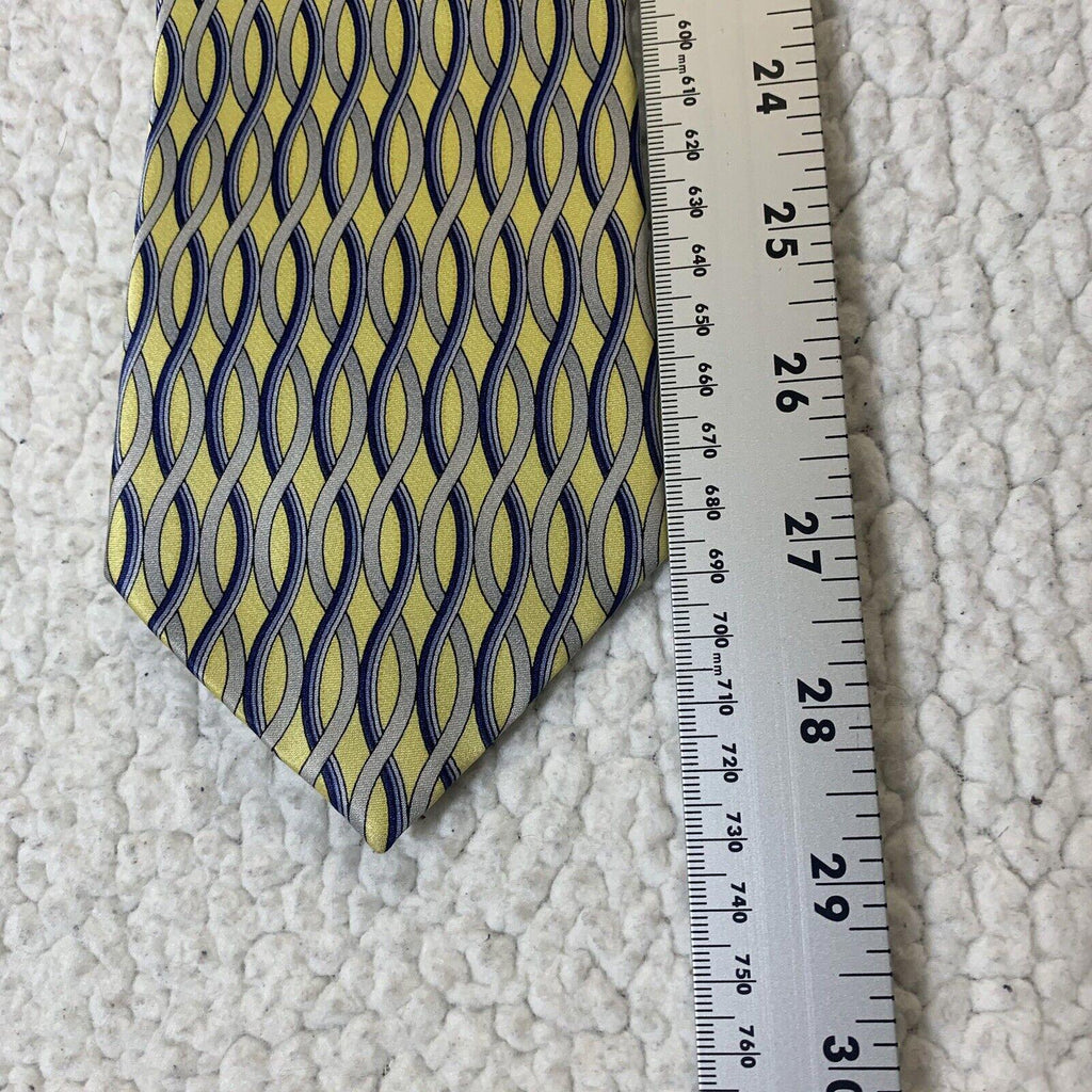 Umo Lorenzo Men's Tie Yellow Blue Grey Italian Design
