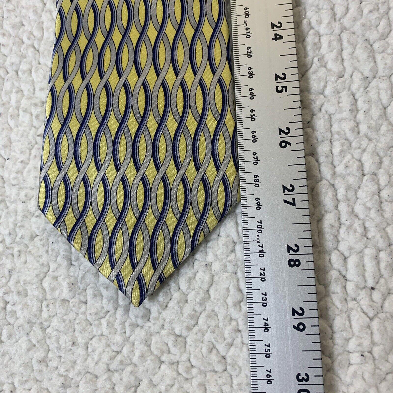 Umo Lorenzo Men's Tie Yellow Blue Grey Italian Design