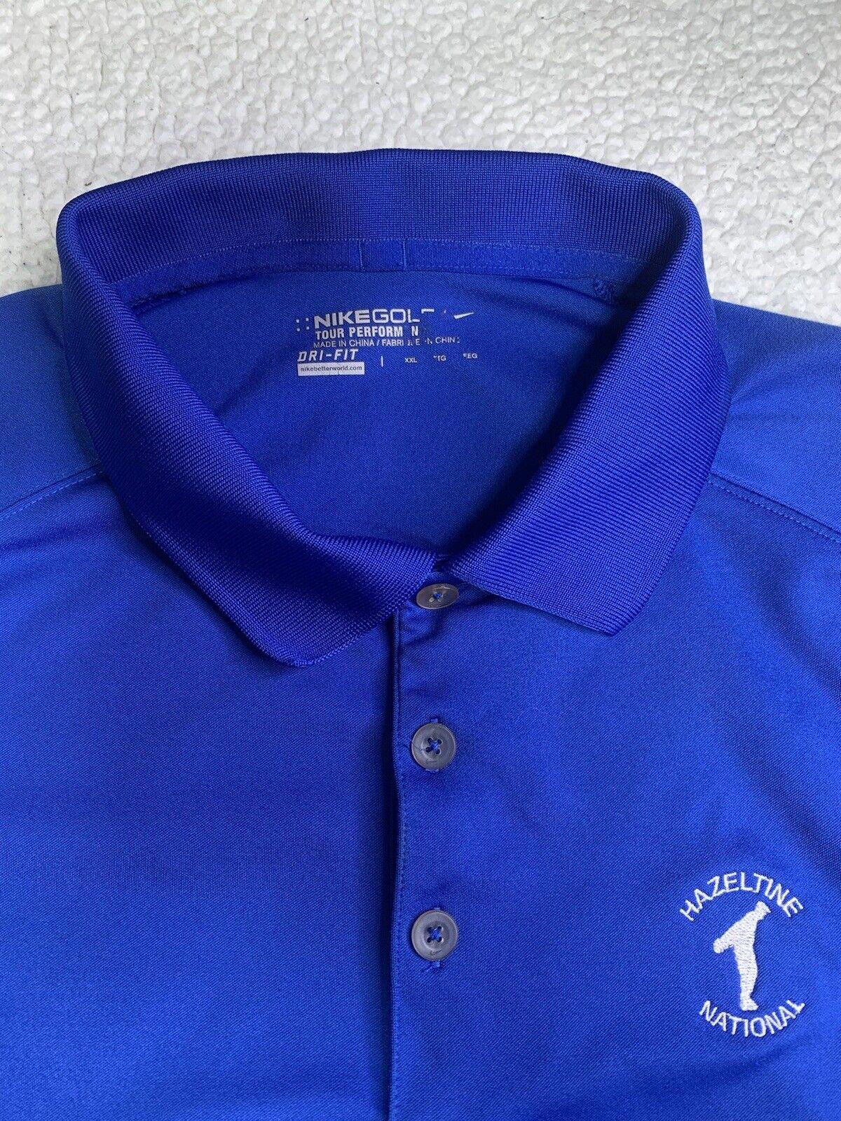 Nike Golf Shirt Men's XXL M Blue Short Sleeve Polo Dri-Fit