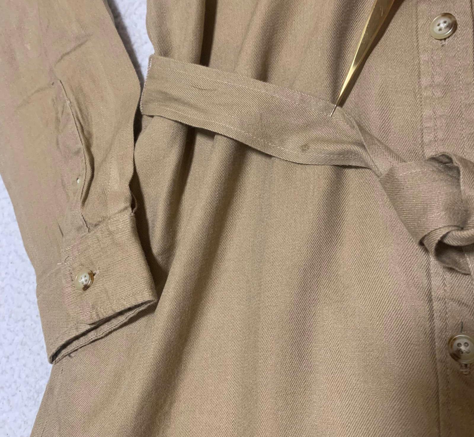 Lauren Ralph Lauren Petite Women's Size Petite Medium Tan Shirt Dress Belt