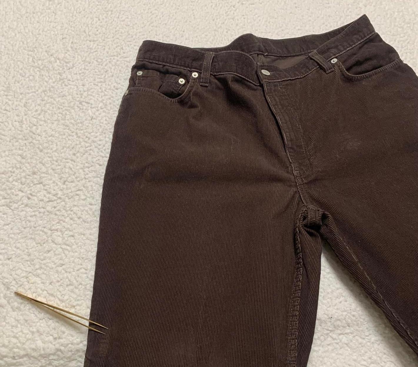 Lands' End Men's Size 38 Brown Traditional Fit Tapered Leg Corduroy Pants