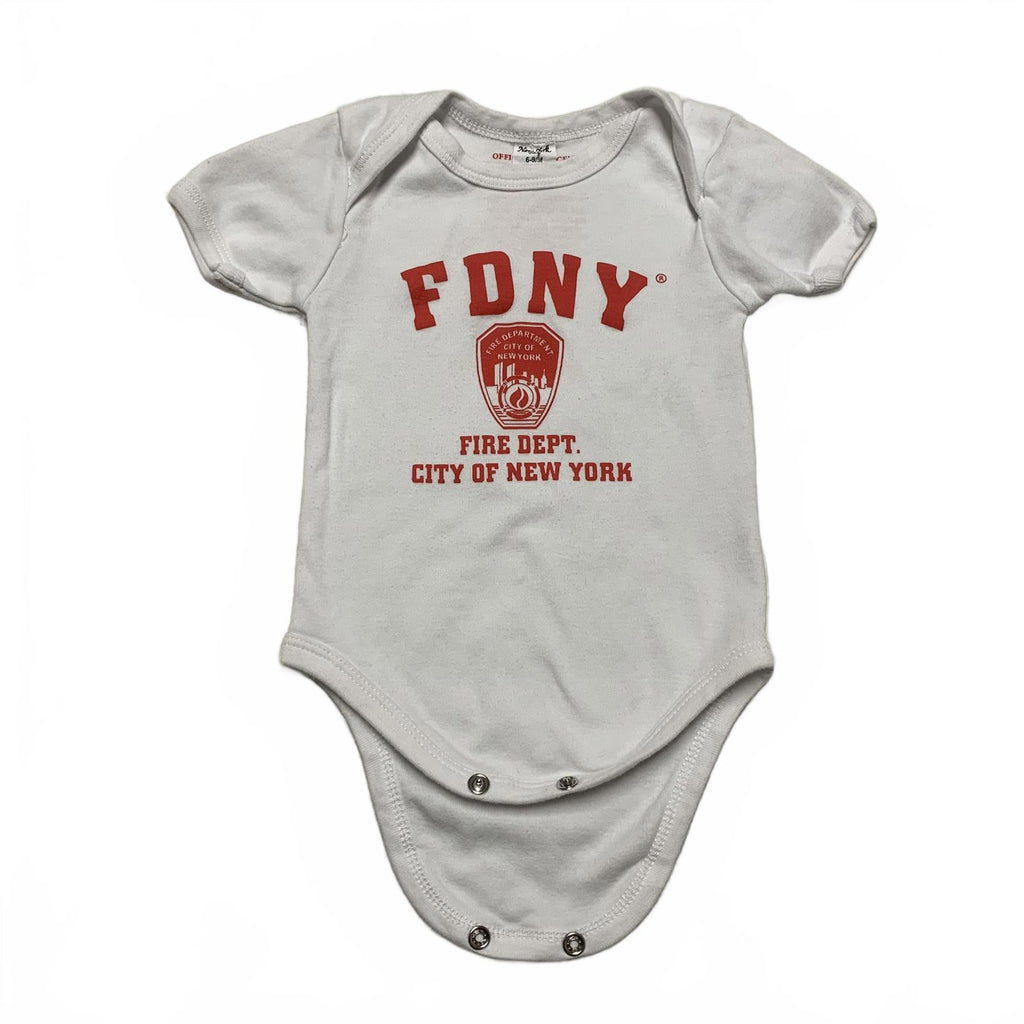 Official Licensed FDNY T- Shirt Size 6-9 Months White Red Baby