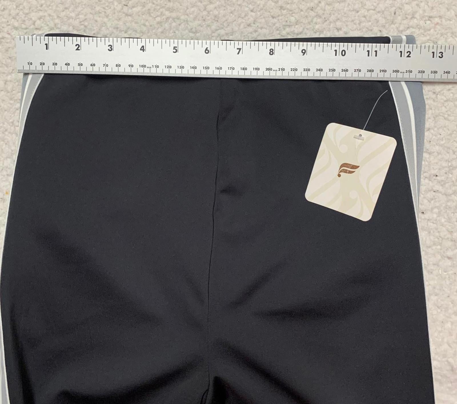 Fabletic’s Women's Size Small Black Leggings Side Stripes Ankle Zippers