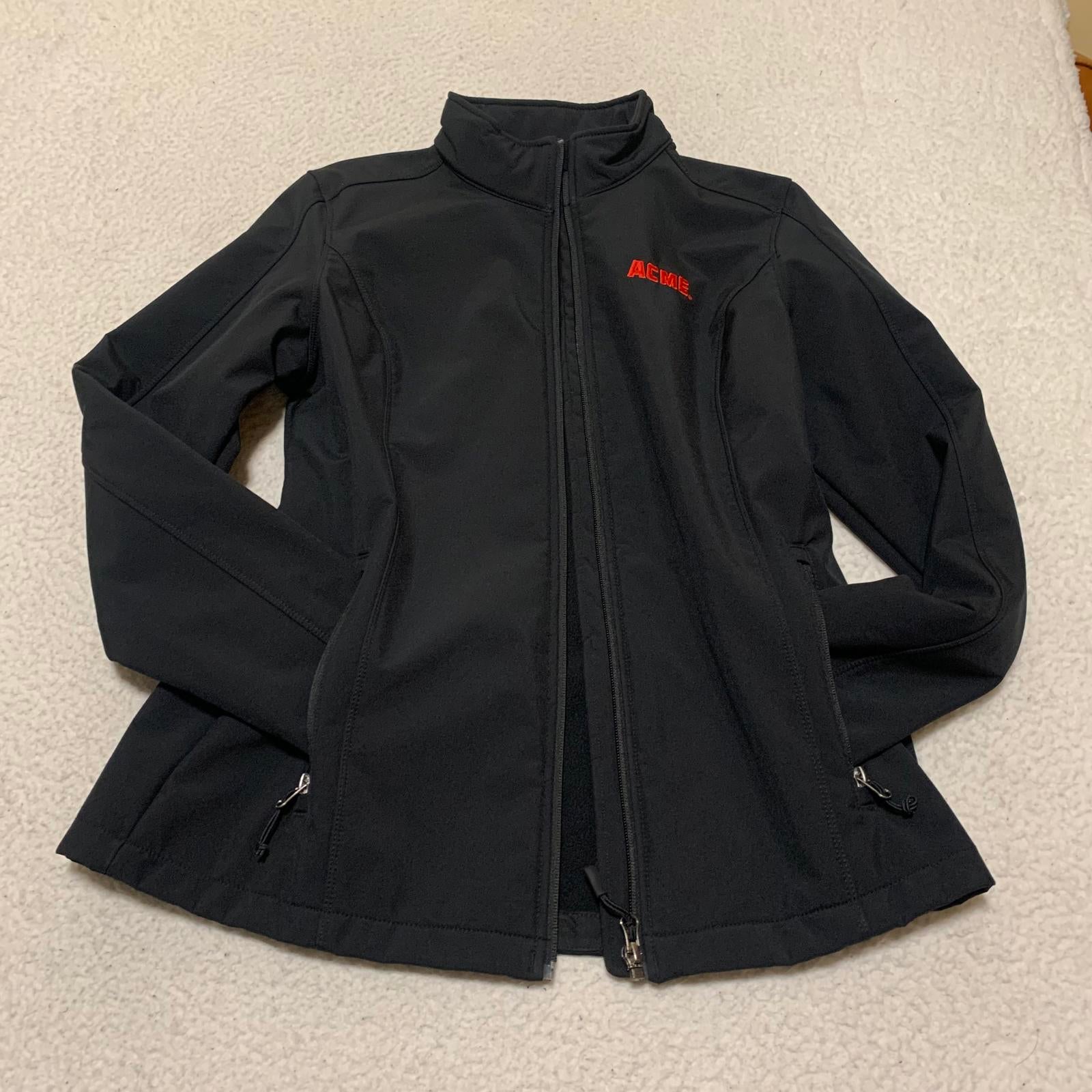Port Authority Women's L Black Softshell Fleece Jacket  ACME Zip Up Outerwear