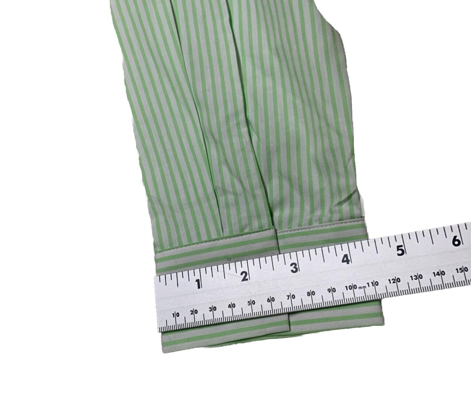 Quacker Factory Women's Size S Floral Embroidered Green Striped Button Shirt