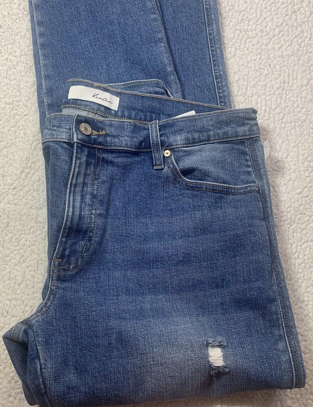 Kancan Jeans Women's Size 13 30 Blue Distressed Straight Leg