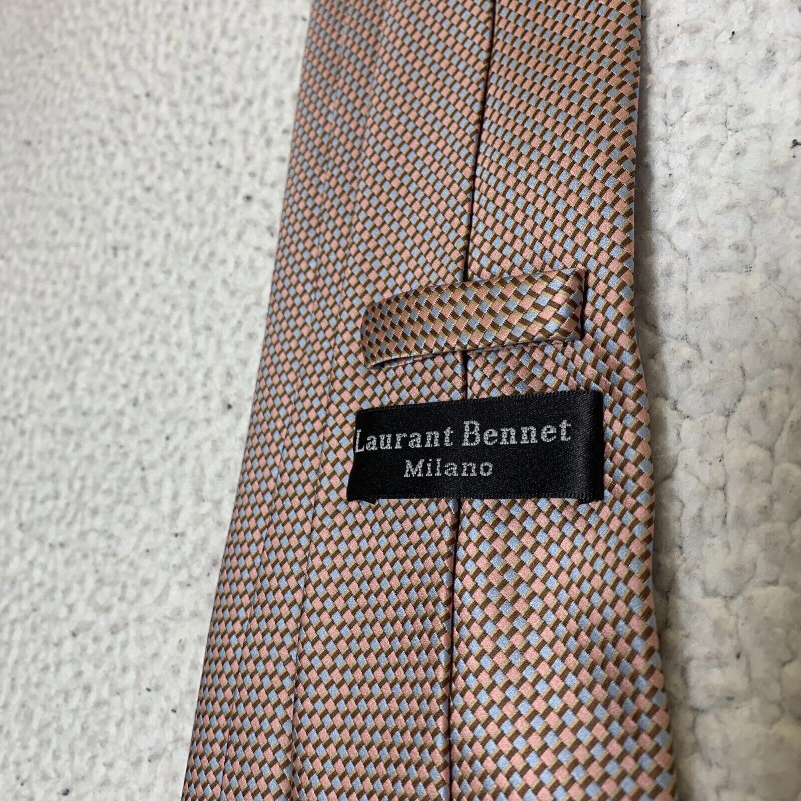 Laurant Bennet Milano Men's Tie Peach Blue Brown
