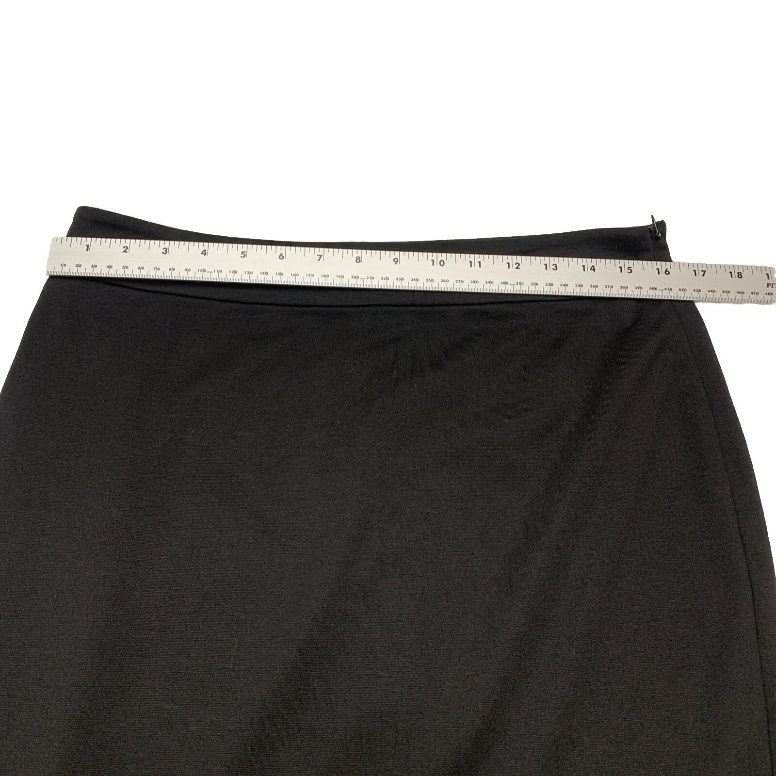 Chaps Women’s Size 8 Black Stretch Belt Loops Pencil Skirt Knee Length Side Zip