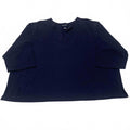 Denim & Company Navy Blue Women's Blouse Size 3X Embroidered Details