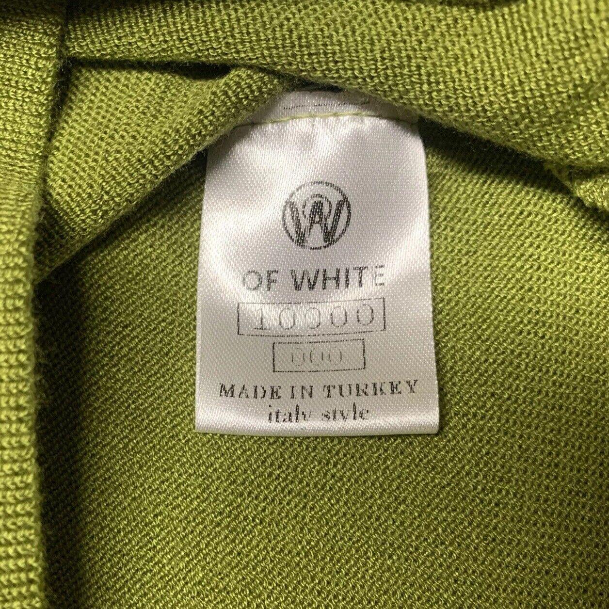 Of White Women’s Size 38 Lime Green  Half Sleeve Mock Neck Shirt Stretch Top