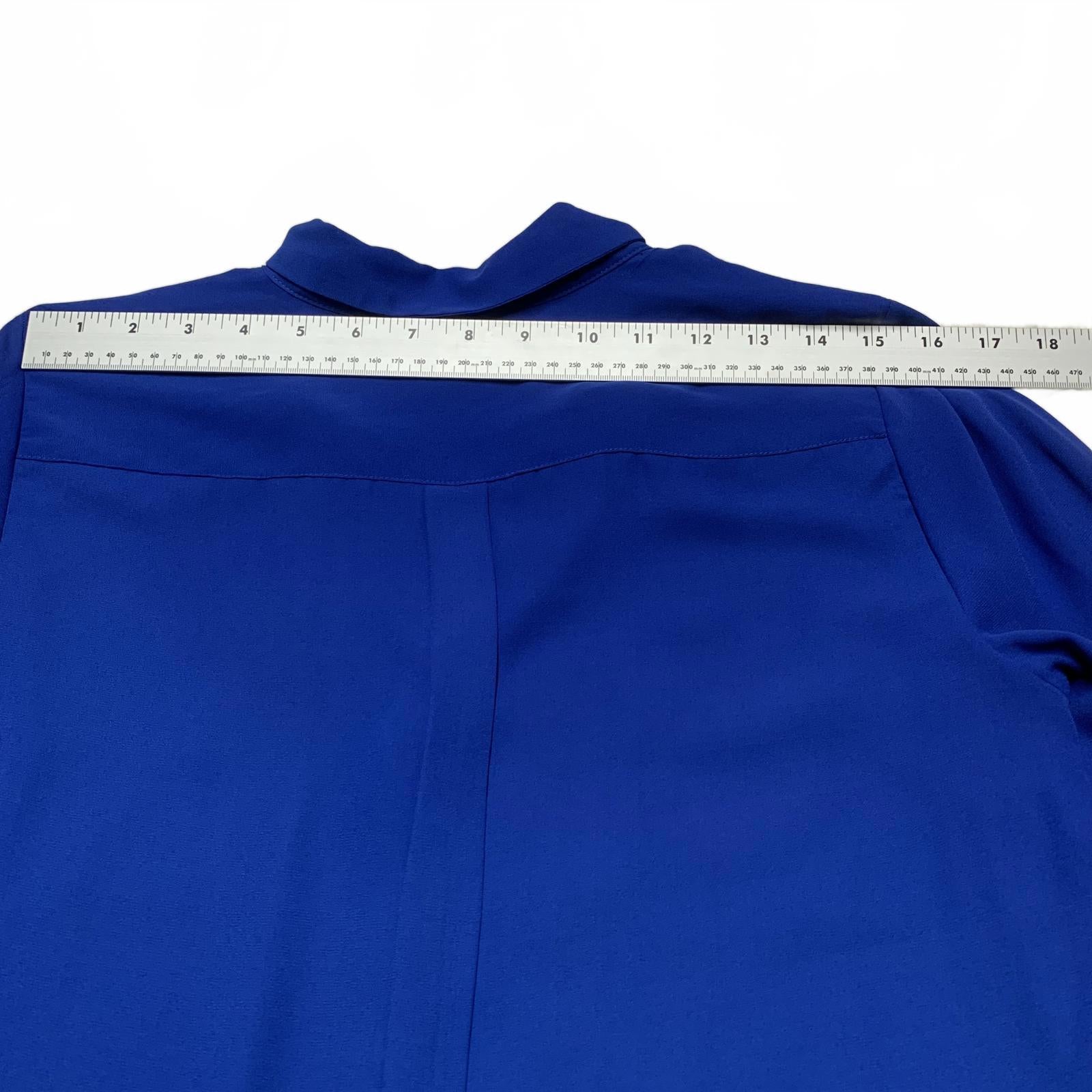The Limited Women's Size Medium Royal Blue Long Sleeve Button-Up Blouse Shirt