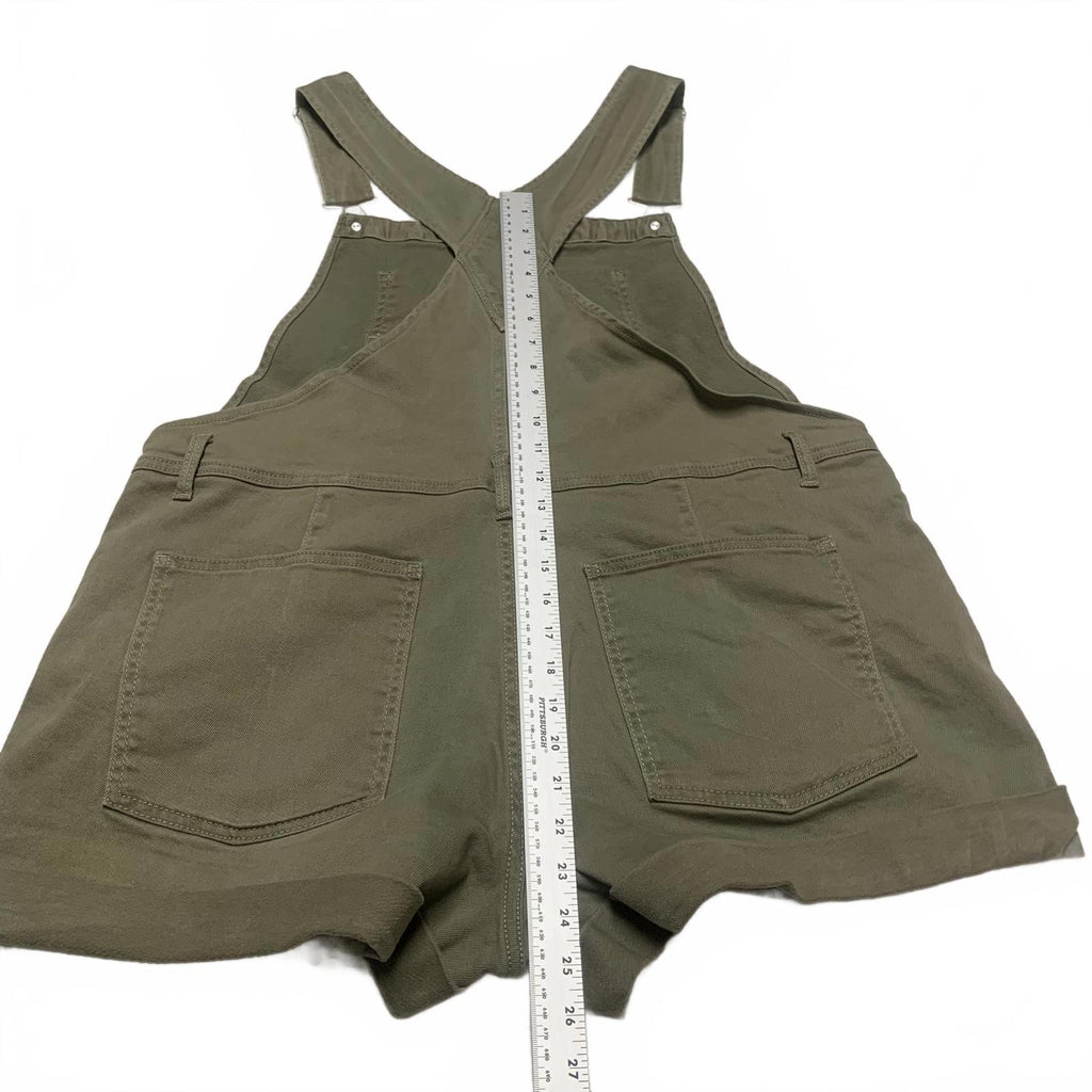 NOBO No Boundaries Womens Sz XXL (19) Olive Green Denim Overalls Shorts W40