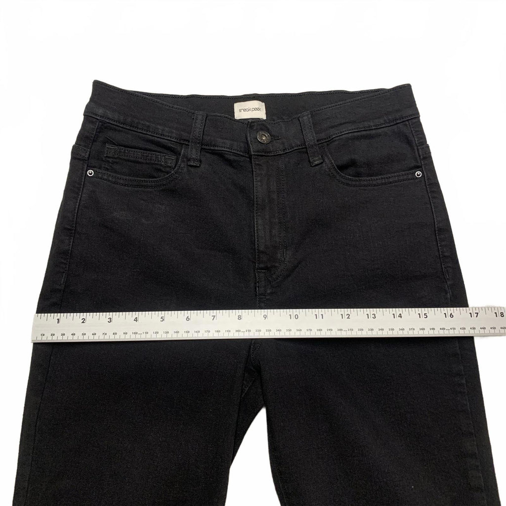 Sneak Peek Juniors Size 7 Black Wash Lace-Up Side Jeans 27.5 x 27