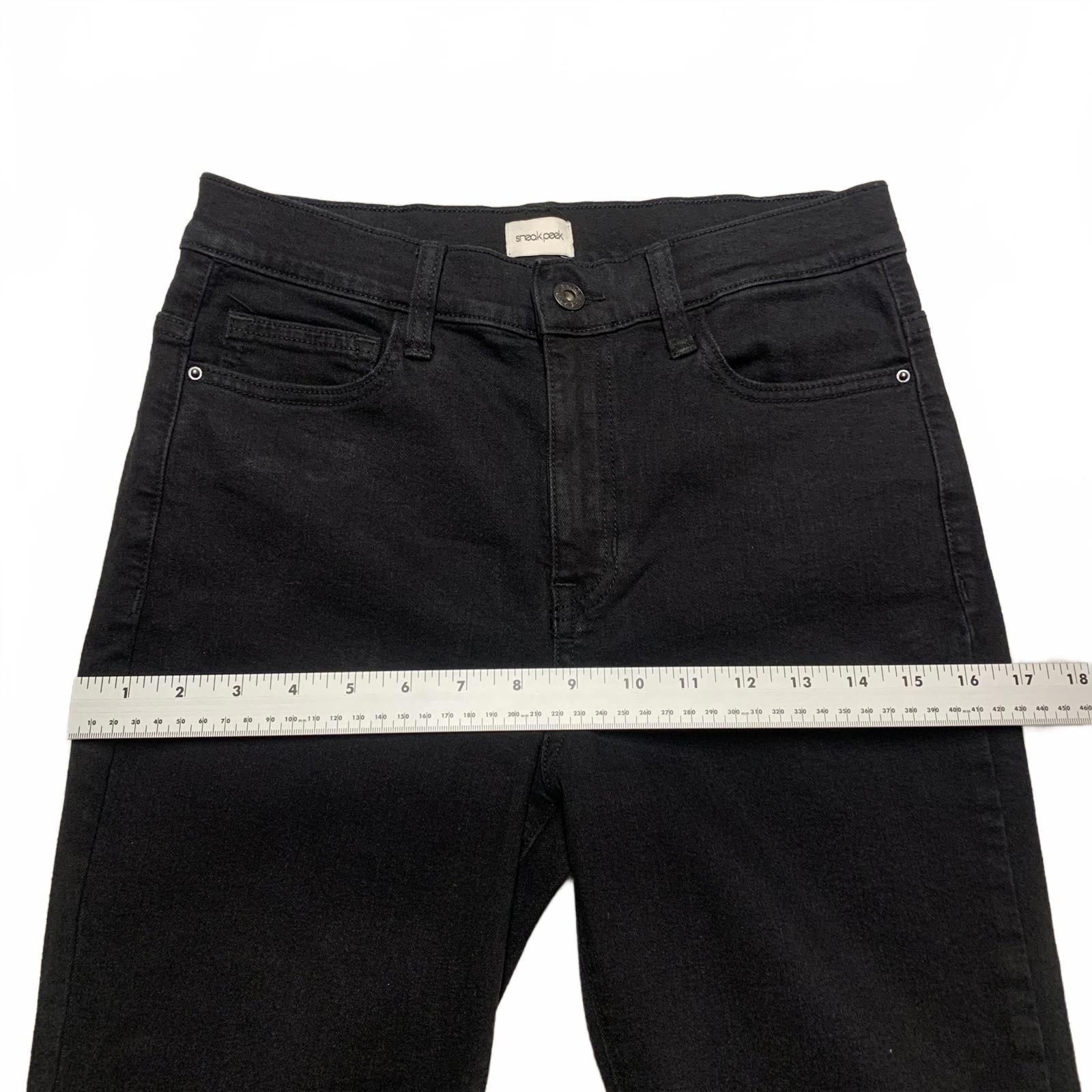 Sneak Peek Juniors Size 7 Black Wash Lace-Up Side Jeans 27.5 x 27