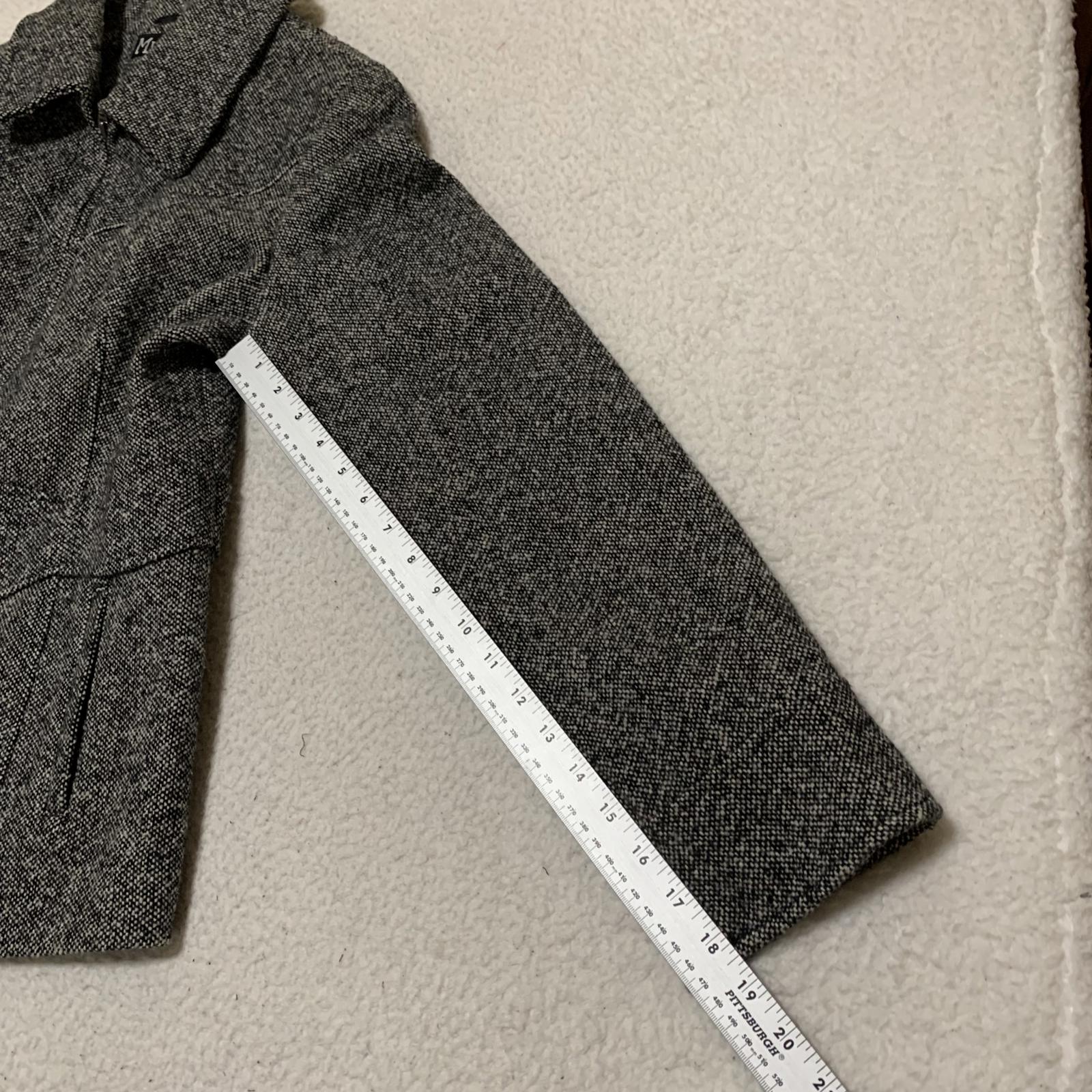 Vintage Mudd Wool Zip Up Coat  Gray  Made in Ukraine  RN 14981 Y2K Style Size M