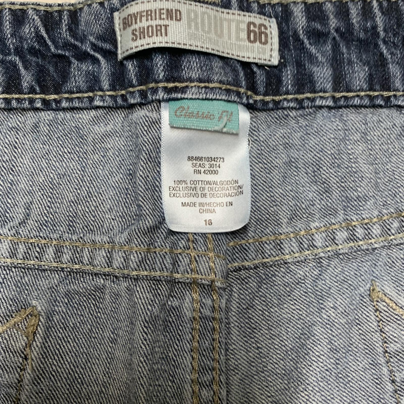 Route 66 Women's Size 16 Blue Wash Denim Shorts Jeans W 37