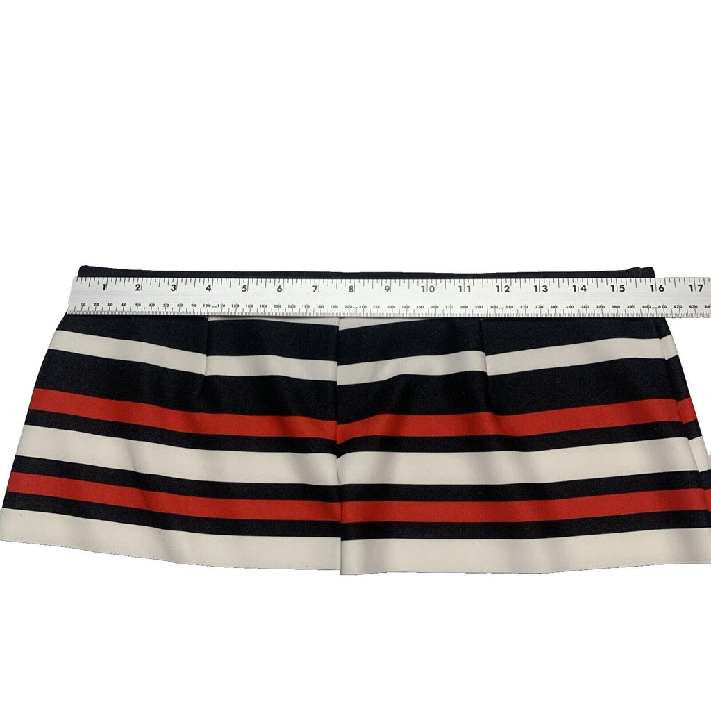 NYCC Women's Size M Red Black Bold Stripe Knee Length Modest Pencil Skirt