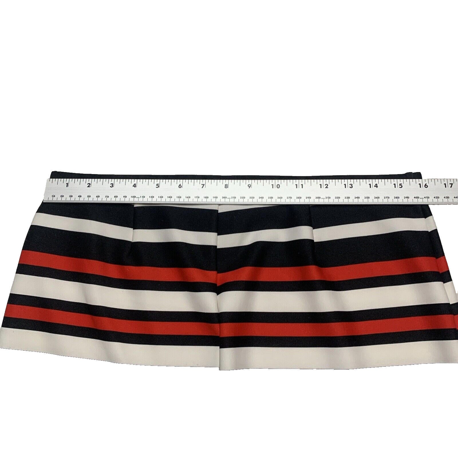 NYCC Women's Size M Red Black Bold Stripe Knee Length Modest Pencil Skirt