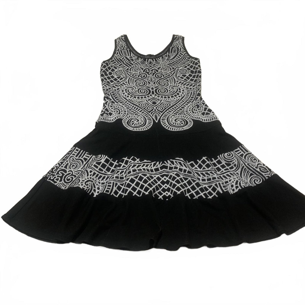 Frank Lyman Womens Size 8 Black White Patterned Sleeveless Dress