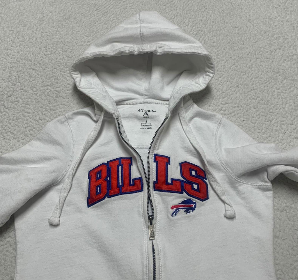 Antigua Women's Small White Buffalo Bills Zip UP Hoodie