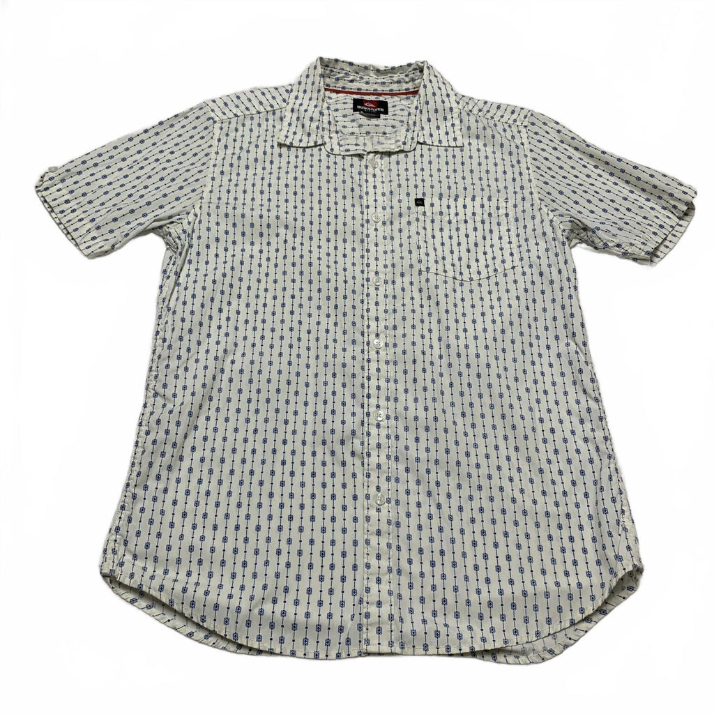 Quiksilver Men's Size Small Off-White Short Sleeve Shirt Casual Short