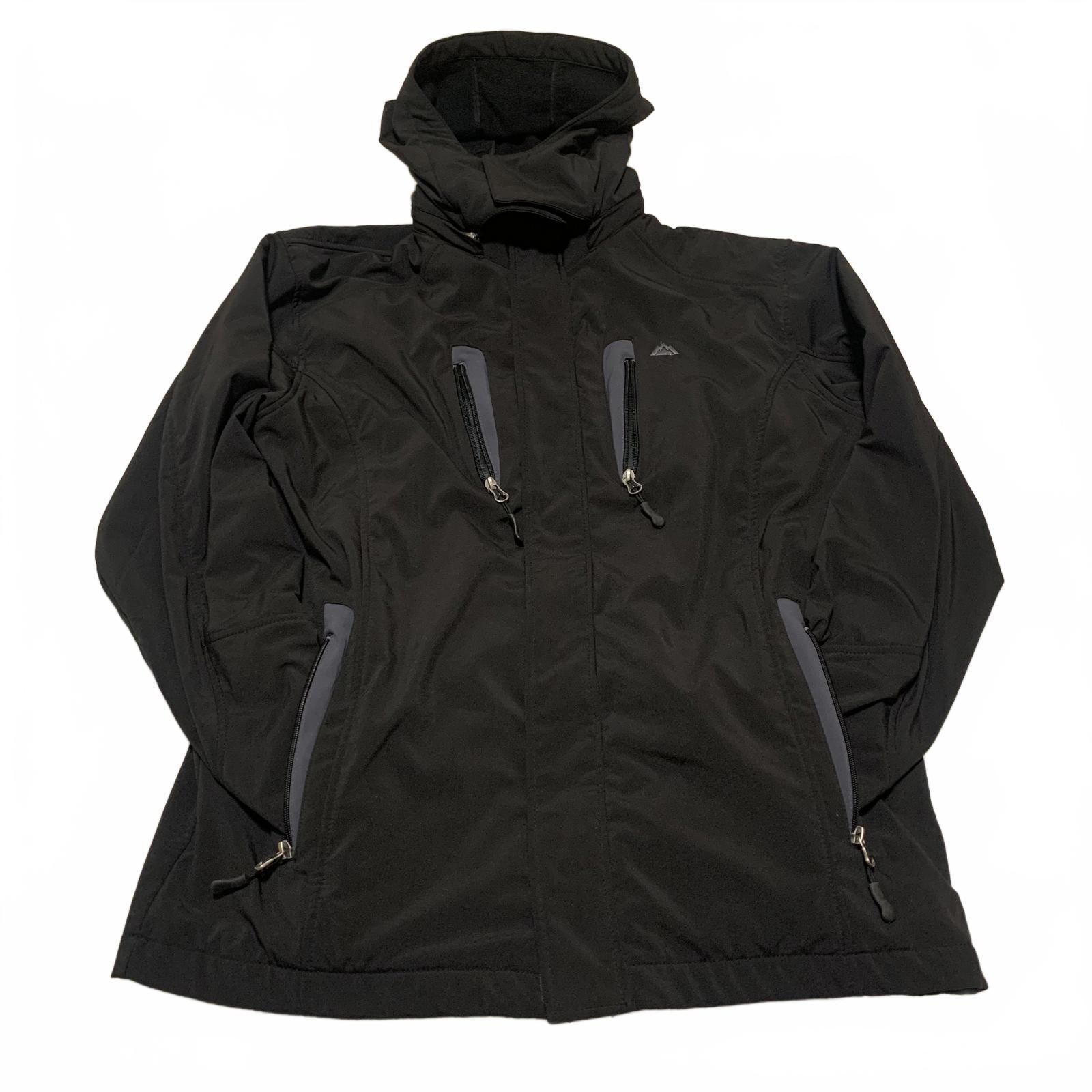 Snozu Performance Men's Size M Black Utility Jacket Hooded Coat Zip 4 Pockets