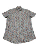 Zara Short Sleeve  Slim Fit Casual Button Down Shirt Size M Print Seaside Shells