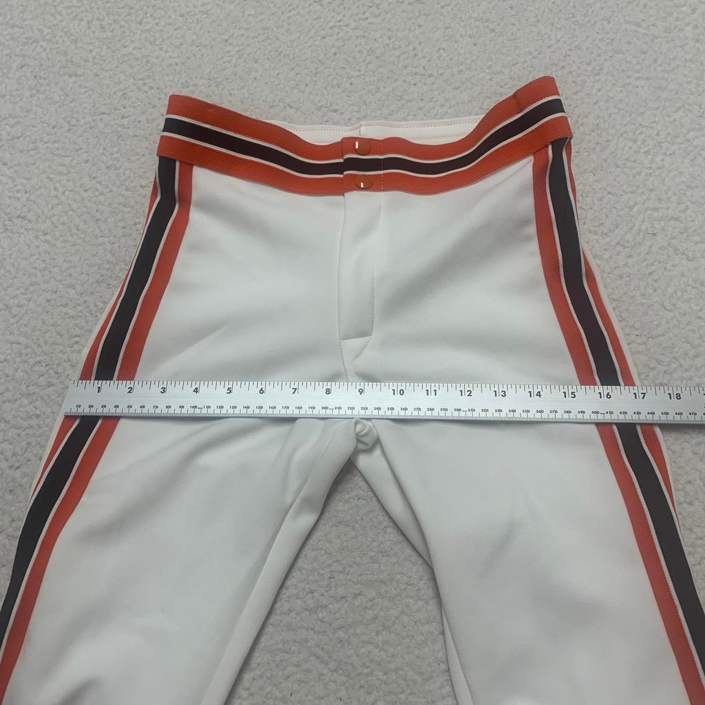 VTG 80s Rawlings Boy Sz Youth L White Track Pants Stripes Orange Black USA