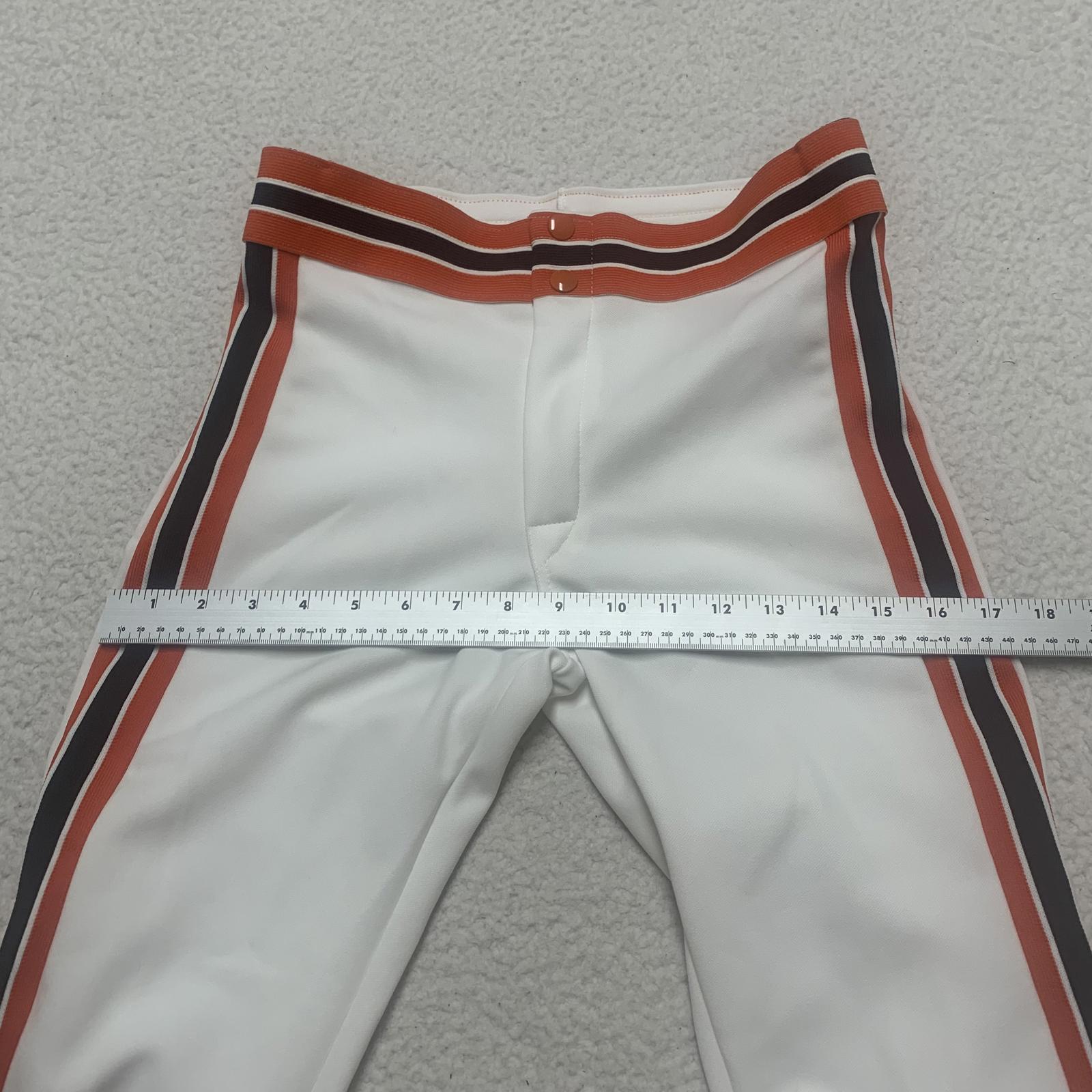 VTG 80s Rawlings Boy Sz Youth L White Track Pants Stripes Orange Black USA