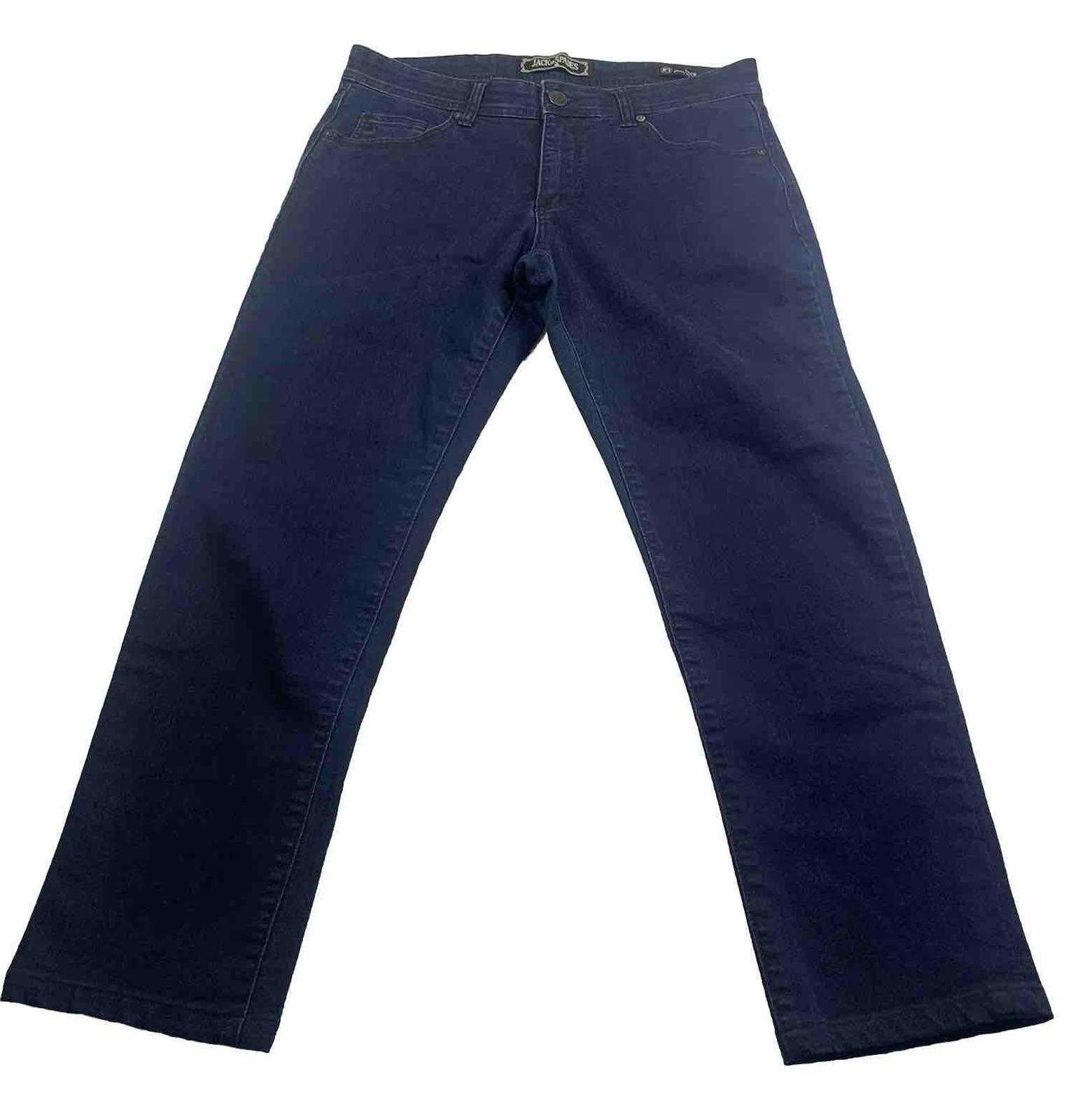 Jack of Spades Men's Jeans 33 x 26.5 Altered Dark Blue  Straight Leg Classic Fit