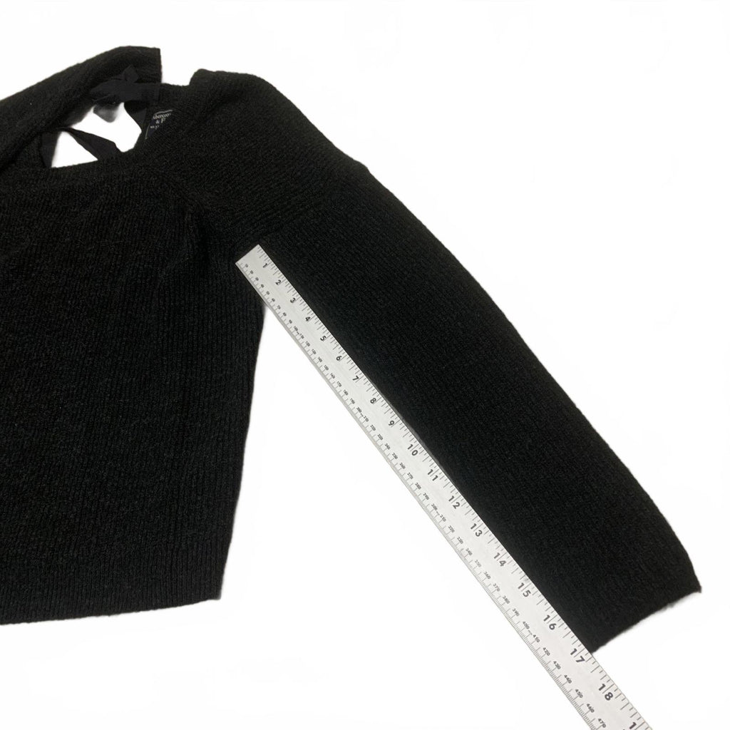 VTG Abercrombie & Fitch Women's Size M Black Long Sleeve Y2K Sweater Tie Back