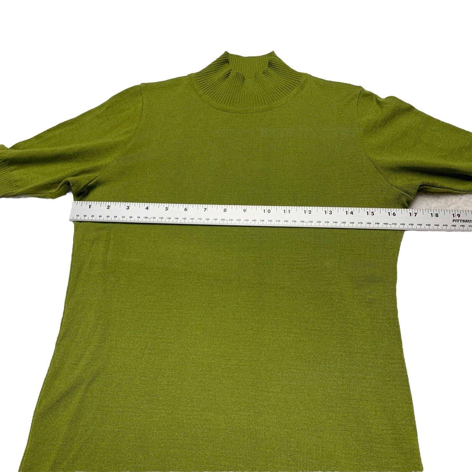 Of White Women’s Size 38 Lime Green  Half Sleeve Mock Neck Shirt Stretch Top