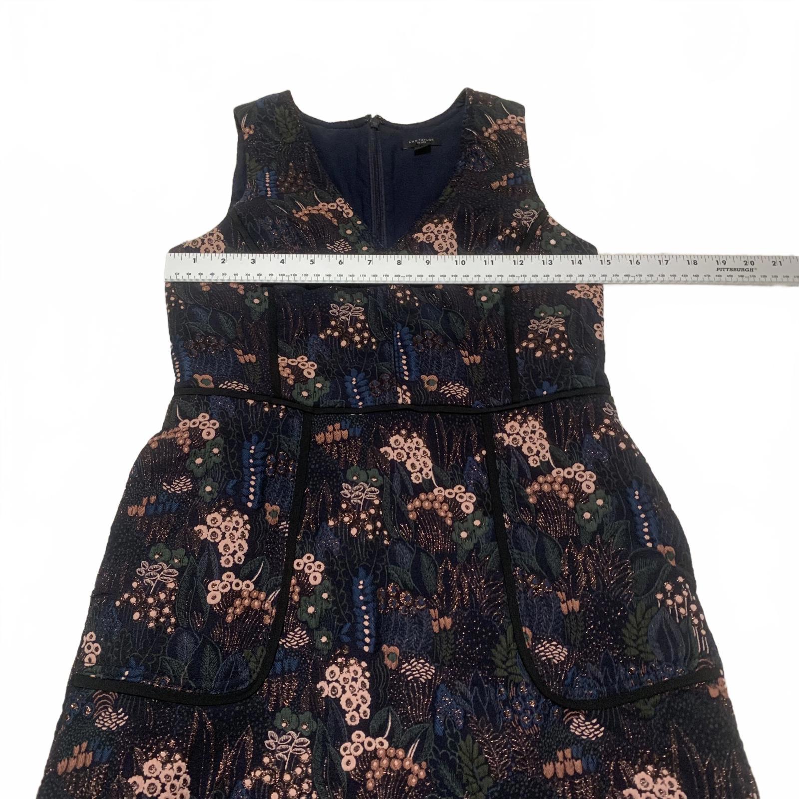 Ann Taylor Petite Women's Size 0P Black Floral Pattern Sleeveless Mini Dress