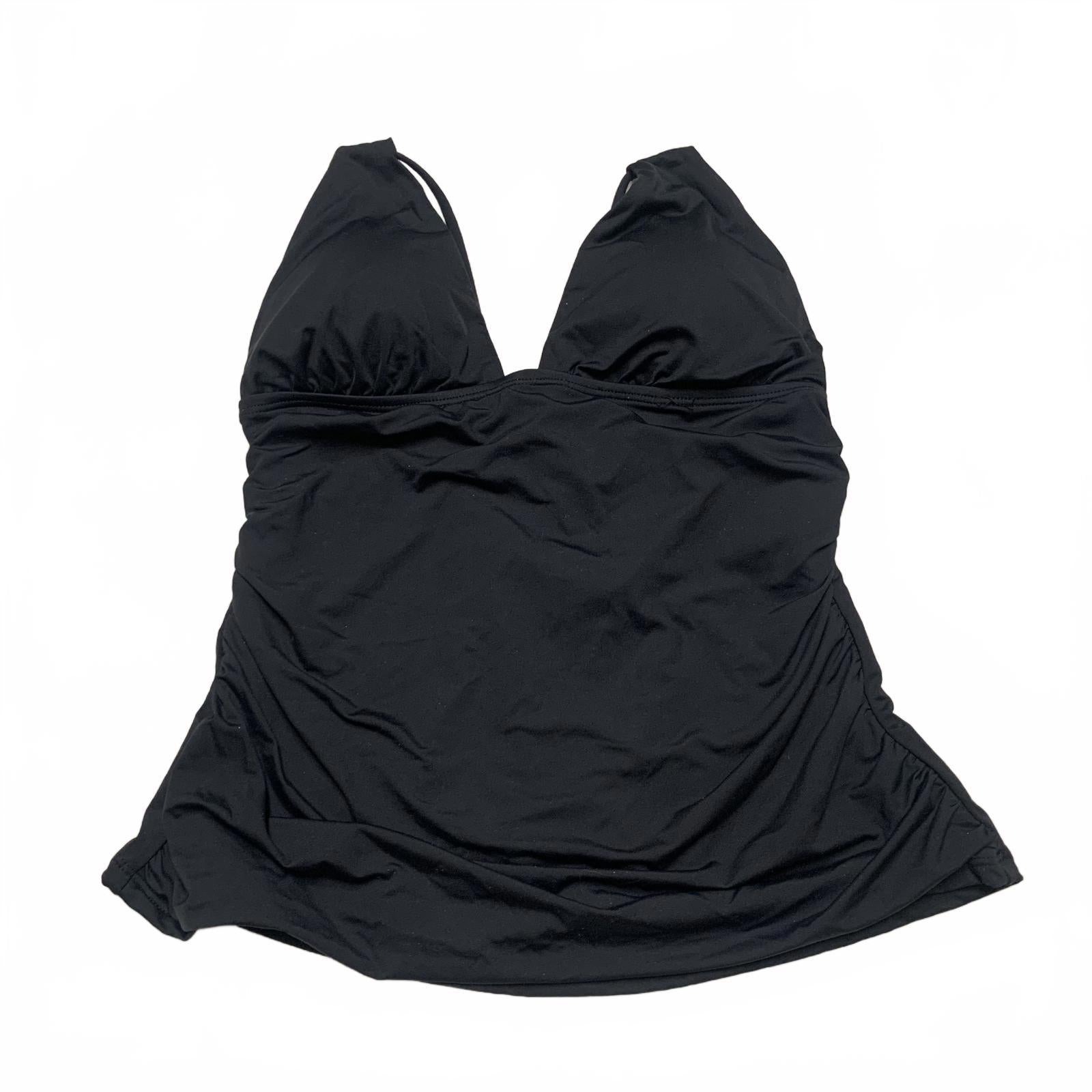 La Blanca Women's Size 10 Black Halter Swim Top Ruched Bust