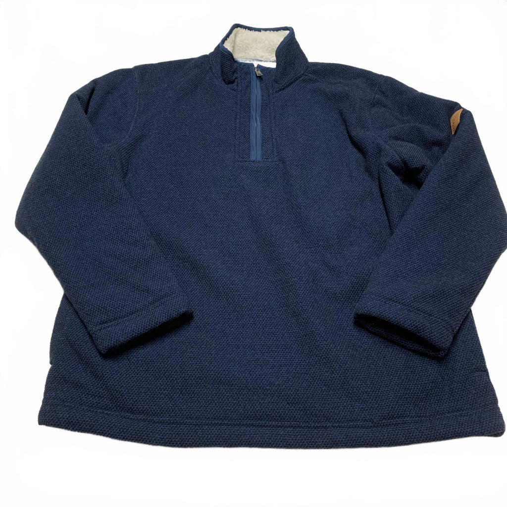 Orvis Men's Size Medium Navy Blue Fleece Jacket Sherpa Lining
